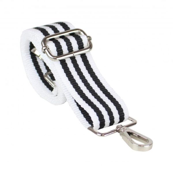 Woven strap - Striped black (zilver)