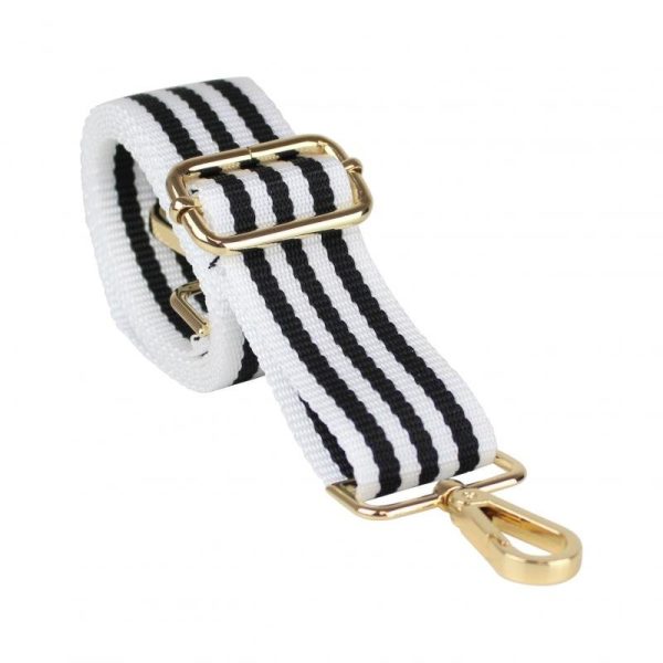 Woven strap - Striped black (goud)