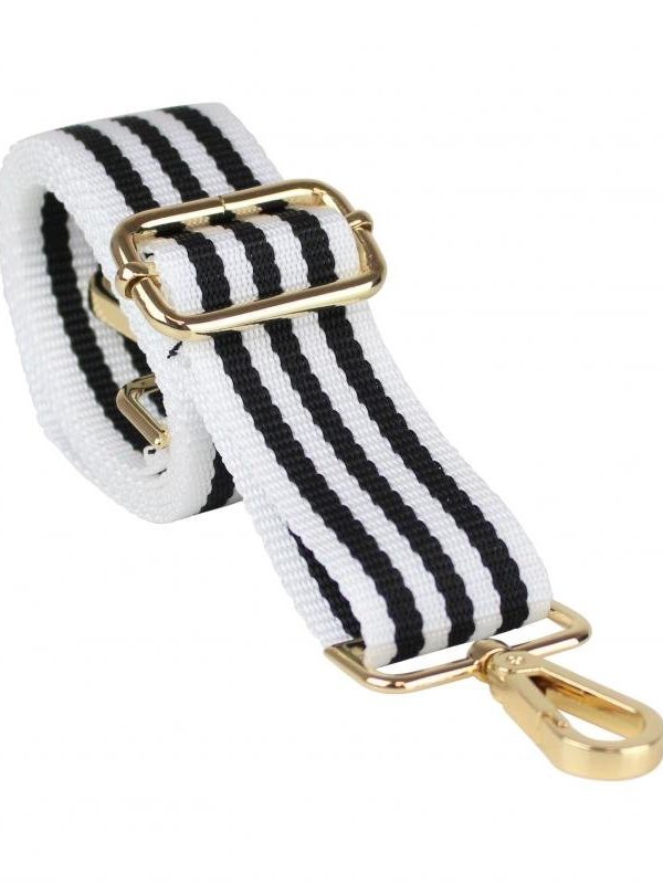 Woven strap - Striped black (goud)