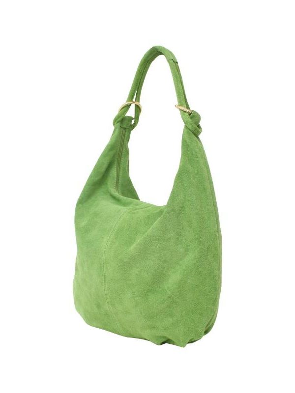 SALE! Suède ring shopper - Appelgroen