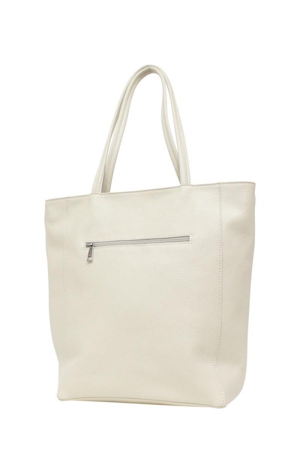 Leather paperbag - Beige