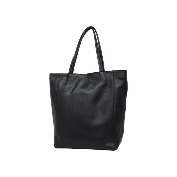 Leather paperbag - Zwart