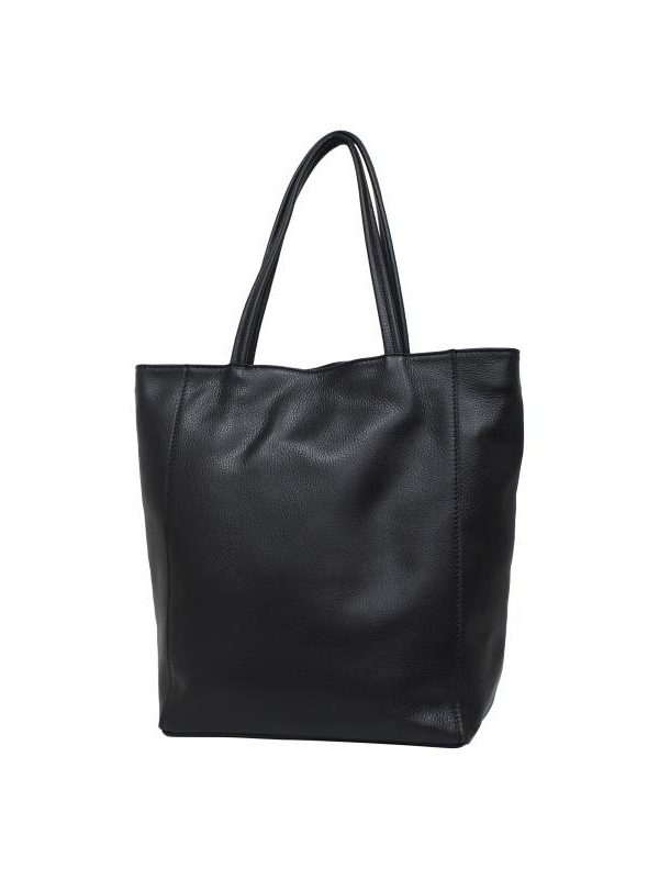 Leather paperbag - Zwart