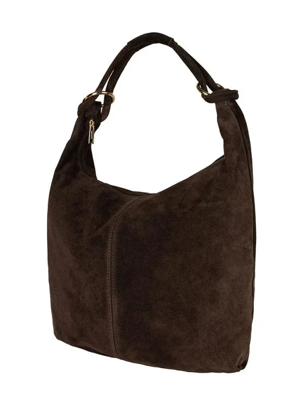 Suède ring shopper - Donkerbruin