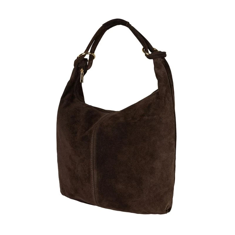 Suède ring shopper - Donkerbruin