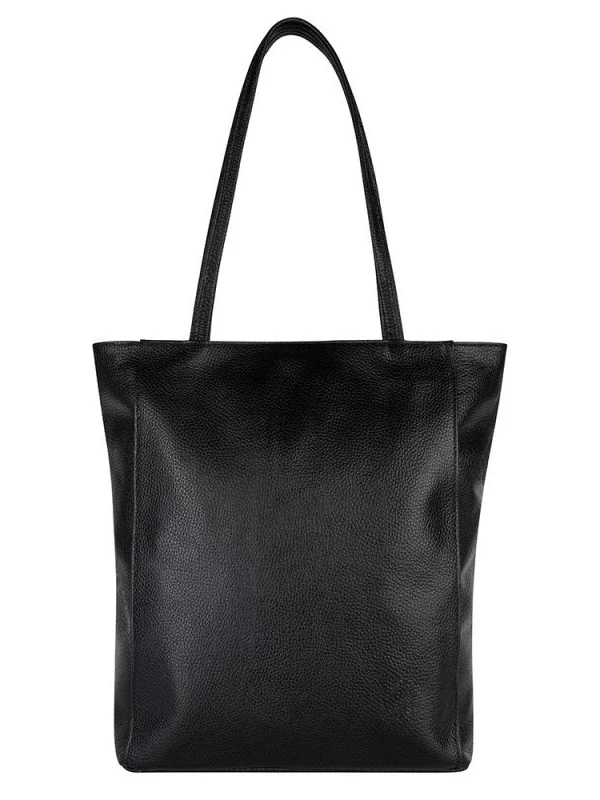 Leather paperbag - Zwart
