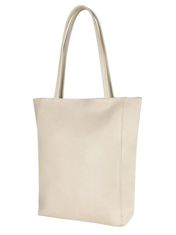 Leather paperbag - Beige