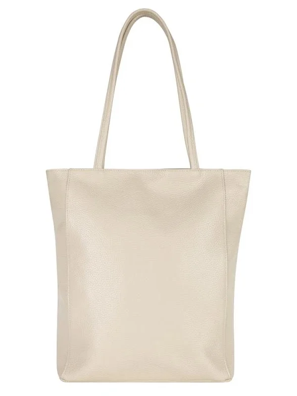 Leather paperbag - Beige