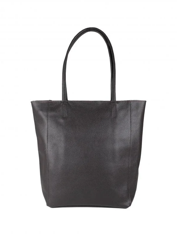 Leather paperbag - Donkerbruin
